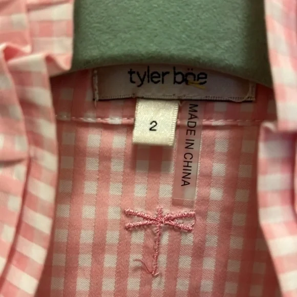 TYLER BOE CHERRY BLOSSOM BLOUSE. Pink & white checked. EUC! Size 2. - Picture 4 of 9